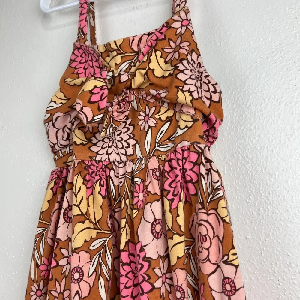 Tommy Bahama Dress Girls 10 Orange Pink Floral Sleeveless Summer Casual Kids